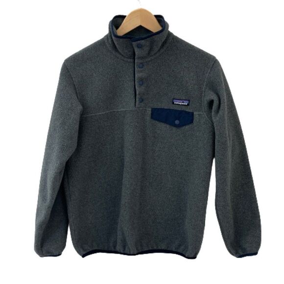 Patagonia Gray Navy Synchilla Pullover Womens Extra Small - Picture 1 of 16